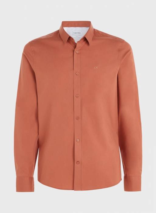پیراهن اسلیم فیت مردانه کلوین کلاین نارنجی مدل 4036