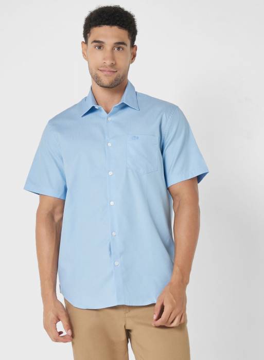 پیراهن مردانه لاکوست آبی مدل 4278