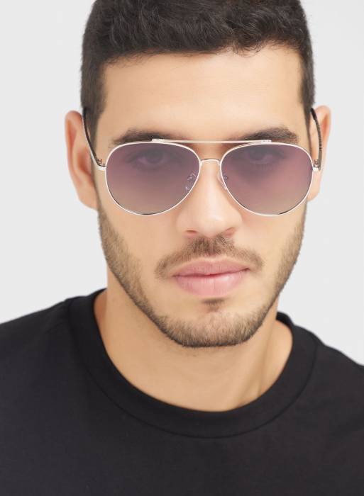 عینک آفتابی مردانه کلاسیک نقره ای برند robert wood