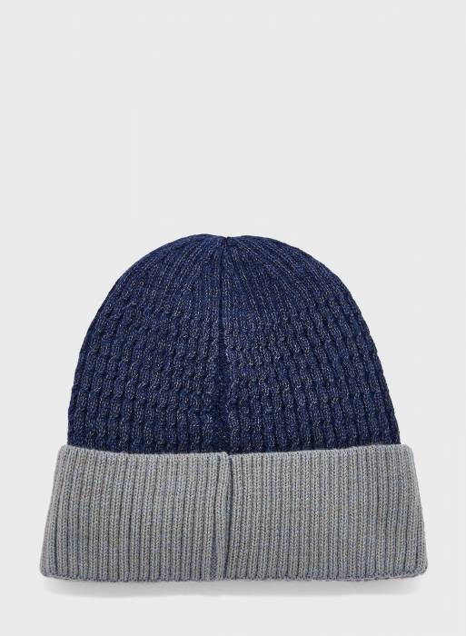 کلاه زمستانی مردانه طوسی خاکستری آبی برند seventy five