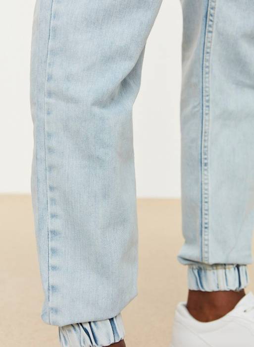 شلوار گرمکن جین مردانه ترندیول آبی روشن مدل 5249