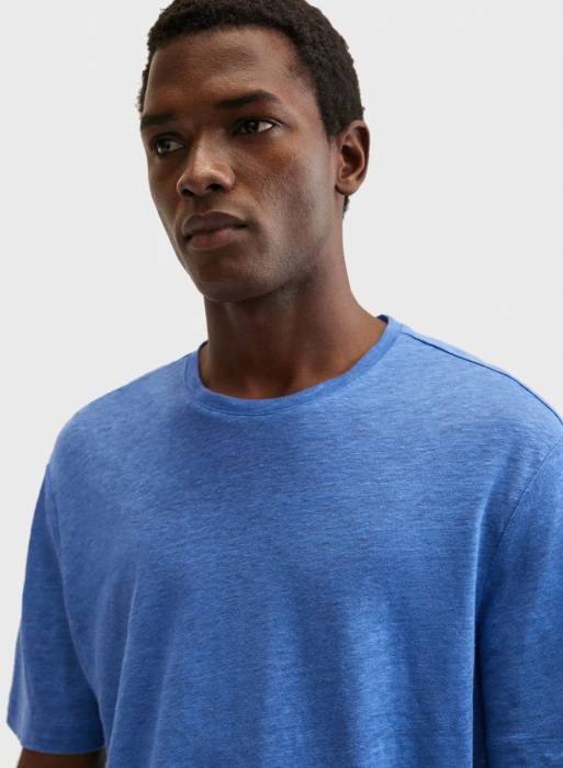 تیشرت مردانه مانگو آبی مدل 5730