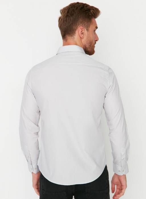 پیراهن اسلیم فیت مردانه ترندیول طوسی خاکستری مدل 5811