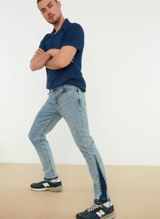 شلوار جین مردانه ترندیول آبی مدل 5817