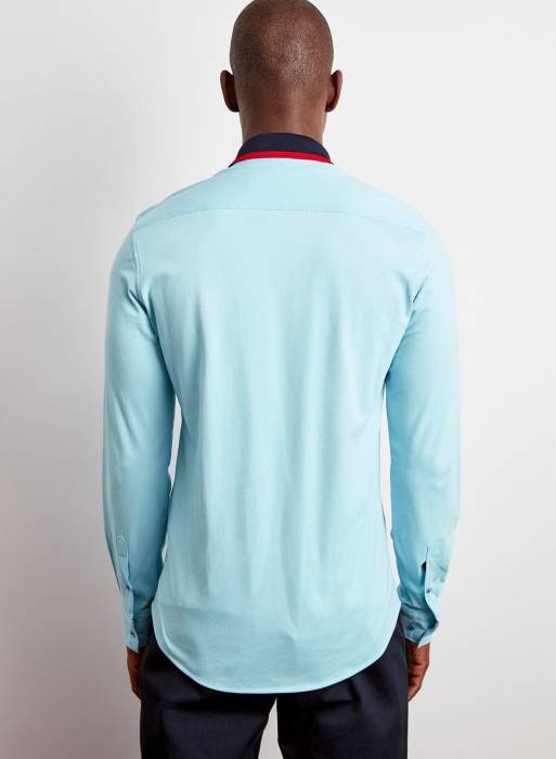 پیراهن اسلیم فیت مردانه ترندیول آبی مدل 5890