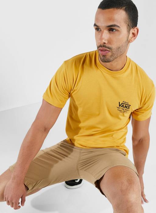 تیشرت کلاسیک مردانه ونس مشکی زرد مدل 6088