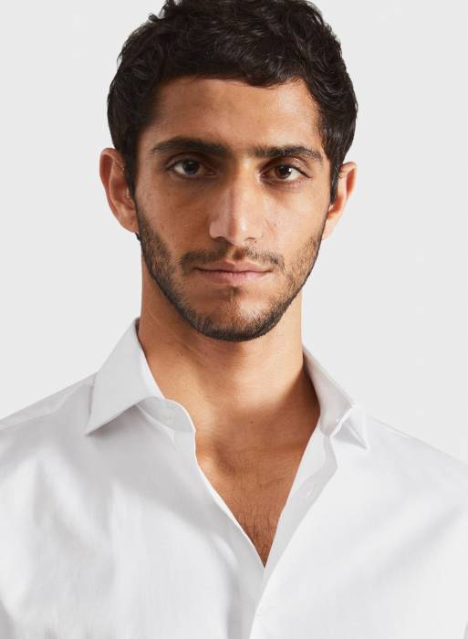 پیراهن اسلیم فیت مردانه مانگو سفید مدل 6104