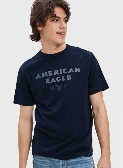 تیشرت مردانه آبی برند american eagle مدل 6240