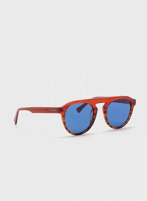 عینک آفتابی زنانه هاکرز نارنجی قهوه ای مدل 6675
