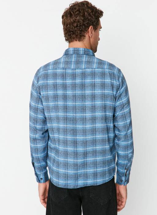 پیراهن مردانه ترندیول آبی مدل 6750
