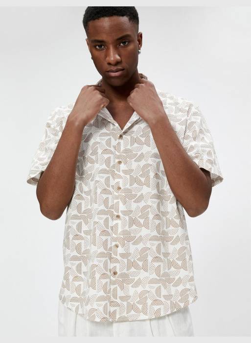 پیراهن آستین کوتاه کلاسیک مردانه کوتون سفید مدل 7410