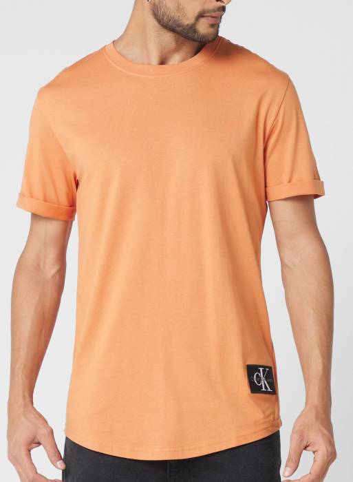 تیشرت جین مردانه کلوین کلاین نارنجی مدل 7687