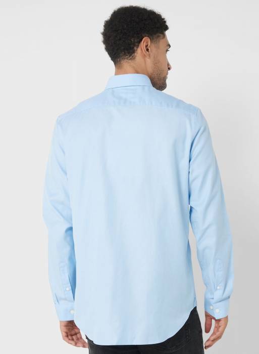 پیراهن اسلیم فیت مردانه لاکوست آبی مدل 7721