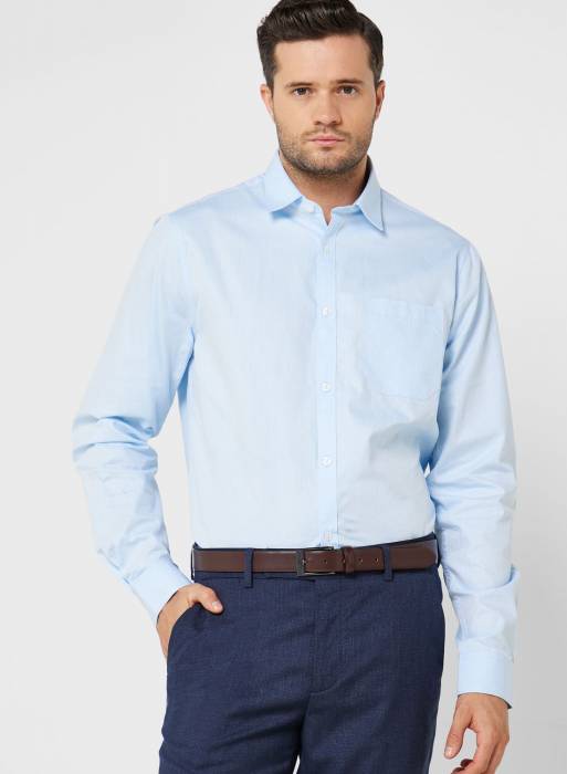 پیراهن رسمی مردانه آبی برند robert wood