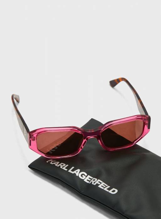 عینک آفتابی زنانه صورتی برند karl lagerfeld مدل 8656