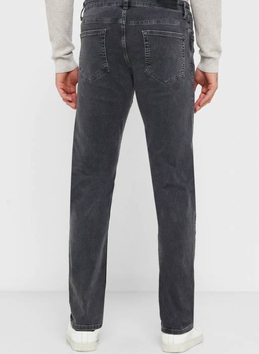 شلوار جین مردانه مانگو طوسی خاکستری مدل 9005