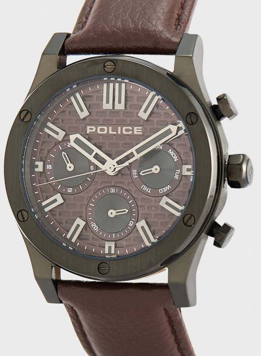 ساعت مردانه پلیس مشکی قهوه ای مدل 9409