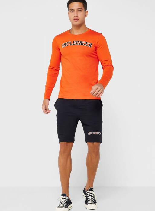 پیراهن ورزشی مردانه مشکی نارنجی برند seventy five