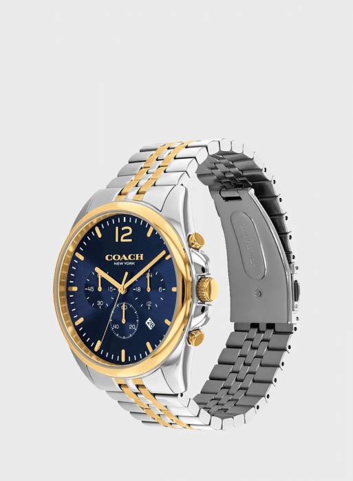 ساعت مردانه کوچ طلایی نقره ای مدل 0309