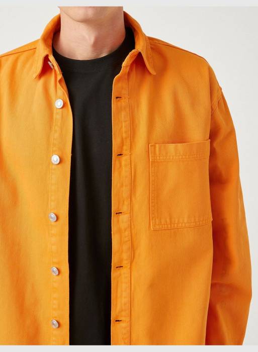 پیراهن کاپشن جین مردانه کوتون نارنجی مدل 0428