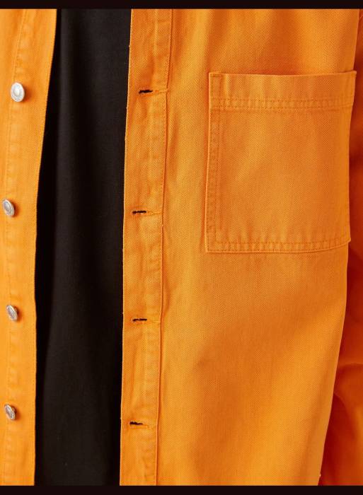 پیراهن کاپشن جین مردانه کوتون نارنجی مدل 0428