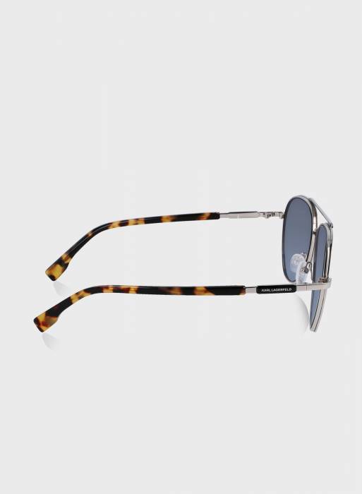 عینک آفتابی مردانه نقره ای برند karl lagerfeld مدل 0441