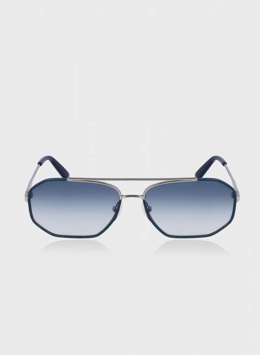 عینک آفتابی مردانه نقره ای آبی برند ferragamo