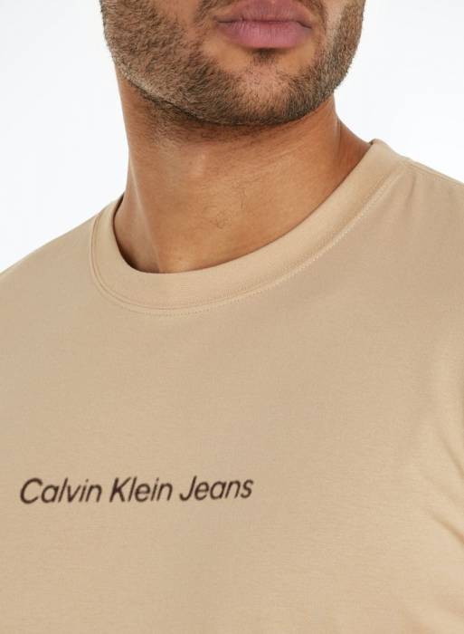 تیشرت جین مردانه کلوین کلاین بژ مدل 0595