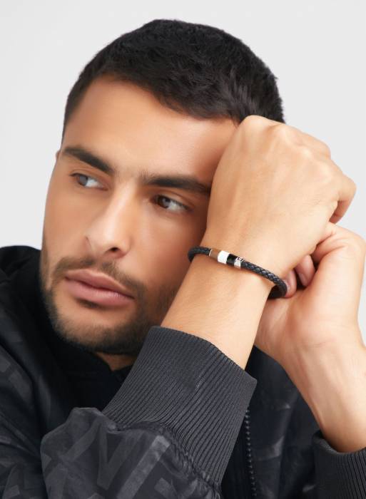 دستبند مردانه باس مشکی مدل 0680