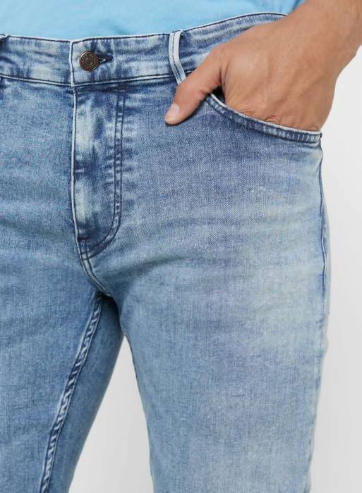 شلوار جین مردانه اسلیم فیت باس آبی مدل 0762