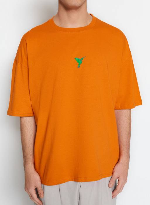 تیشرت مردانه ترندیول نارنجی مدل 1034
