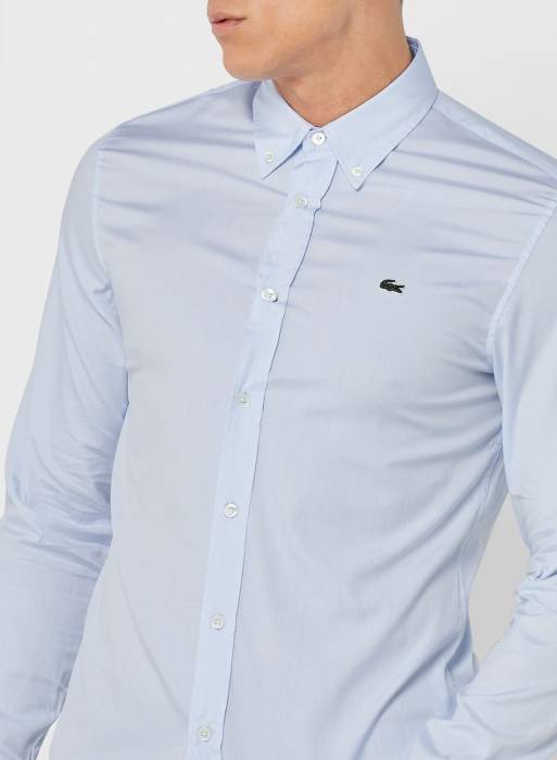 پیراهن اسلیم فیت مردانه لاکوست آبی مدل 2450