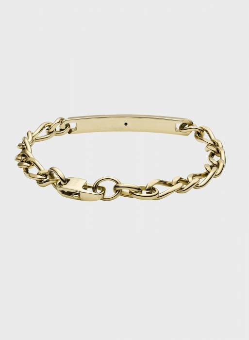 دستبند مردانه فسیل طلایی مدل 2777