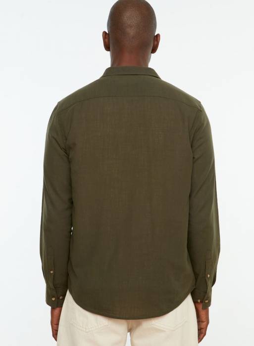 پیراهن مردانه ترندیول خاکی مدل 3159