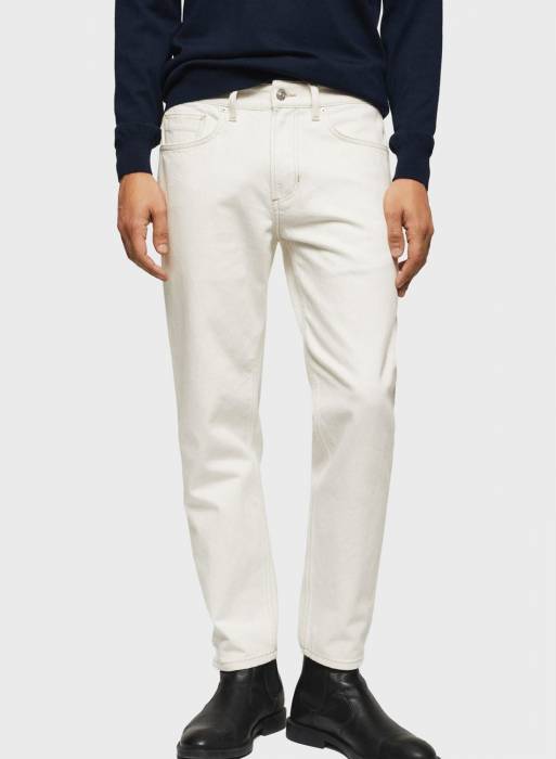 شلوار جین مردانه مانگو سفید مدل 3187