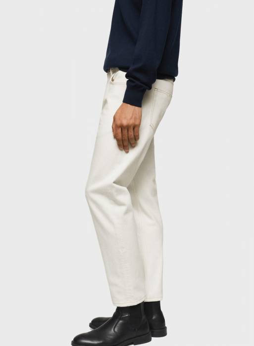 شلوار جین مردانه مانگو سفید مدل 3187