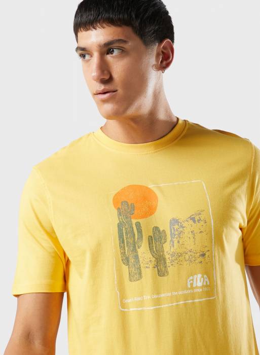 تیشرت مردانه فیلا زرد مدل 3362