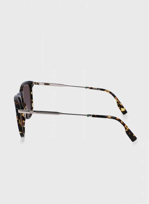عینک آفتابی مردانه لاکوست نقره ای قهوه ای مدل 3935