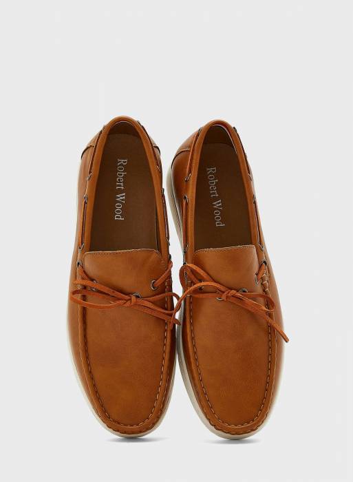 کفش راحت اسپرت چرم مردانه قهوه ای برند robert wood