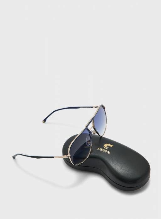 عینک آفتابی مردانه کاررا آبی طلایی مدل 5412