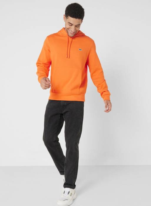 هودی سویشرت مردانه لاکوست نارنجی مدل 7131
