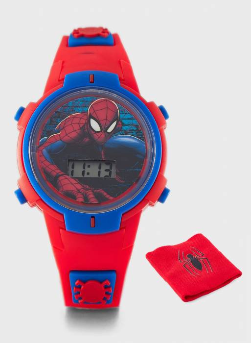 ساعت بچه گانه پسرانه دیجیتال اسپایدر من آبی قرمز
