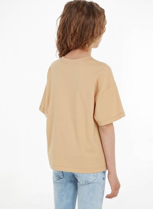 تیشرت شلوار جین بچه گانه دخترانه کلوین کلاین بژ مدل 4047
