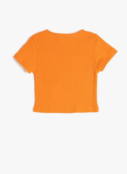 تیشرت آستین کوتاه شلوار بچه گانه دخترانه کوتون نارنجی