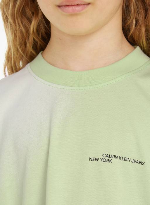 تیشرت شلوار جین بچه گانه پسرانه کلوین کلاین سبز مدل 0222