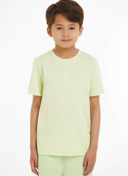 تیشرت شلوار جین بچه گانه پسرانه کلوین کلاین سبز مدل 0997