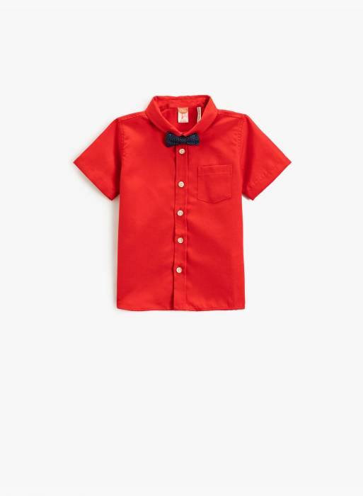 پیراهن آستین کوتاه بچه گانه پسرانه کوتون قرمز