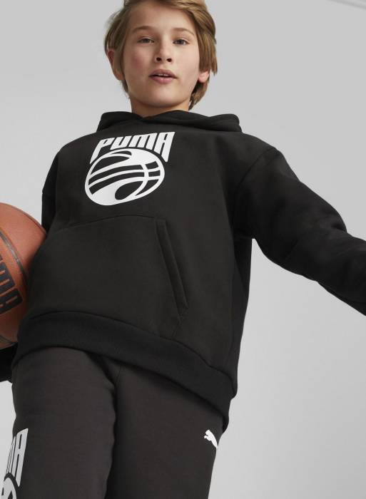 هودی سویشرت ورزشی بسکتبال بچه گانه پسرانه پوما مشکی مدل 4450