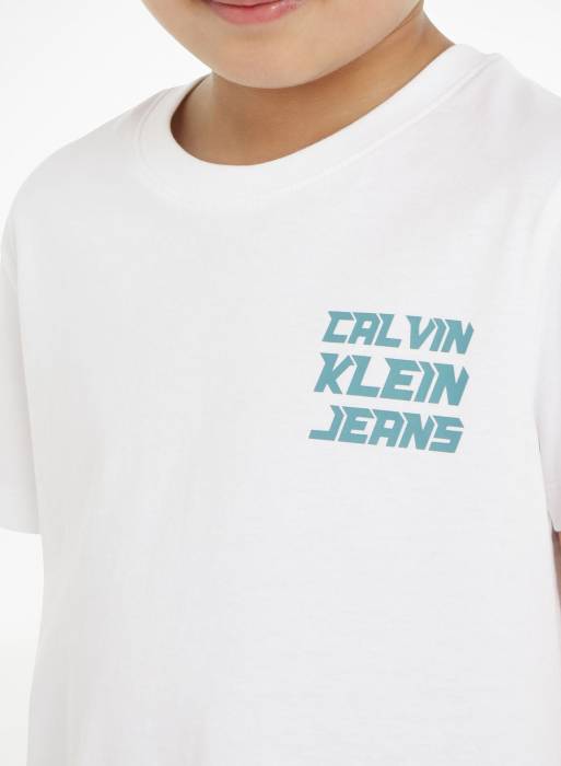 تیشرت شلوار جین بچه گانه پسرانه کلوین کلاین سفید مدل 5180