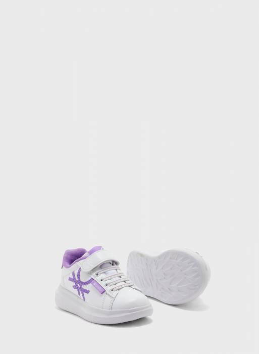 کفش اسپرت بچه گانه دخترانه بنتون بنفش سفید مدل 5942